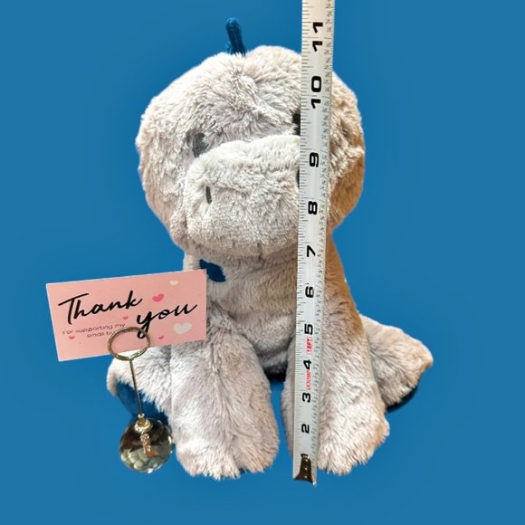 Kellytoy Kellybaby Baby Gray Blue Dinosaur Plush Rattle Stuffed Animal Lovey 10" - Picture 8 of 8